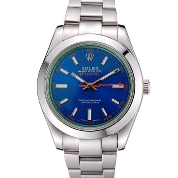 Aaa replica watch And Dial Bezel Milgauss Stainless 622838 Rolex Steel Blue Case 0803